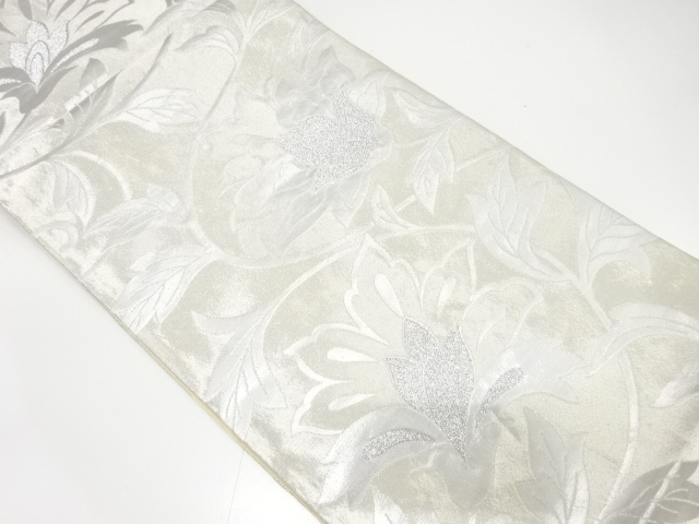 JAPANESE KIMONO / ANTIQUE FUKURO OBI / SILK / WOVEN CHINESE FLOWER